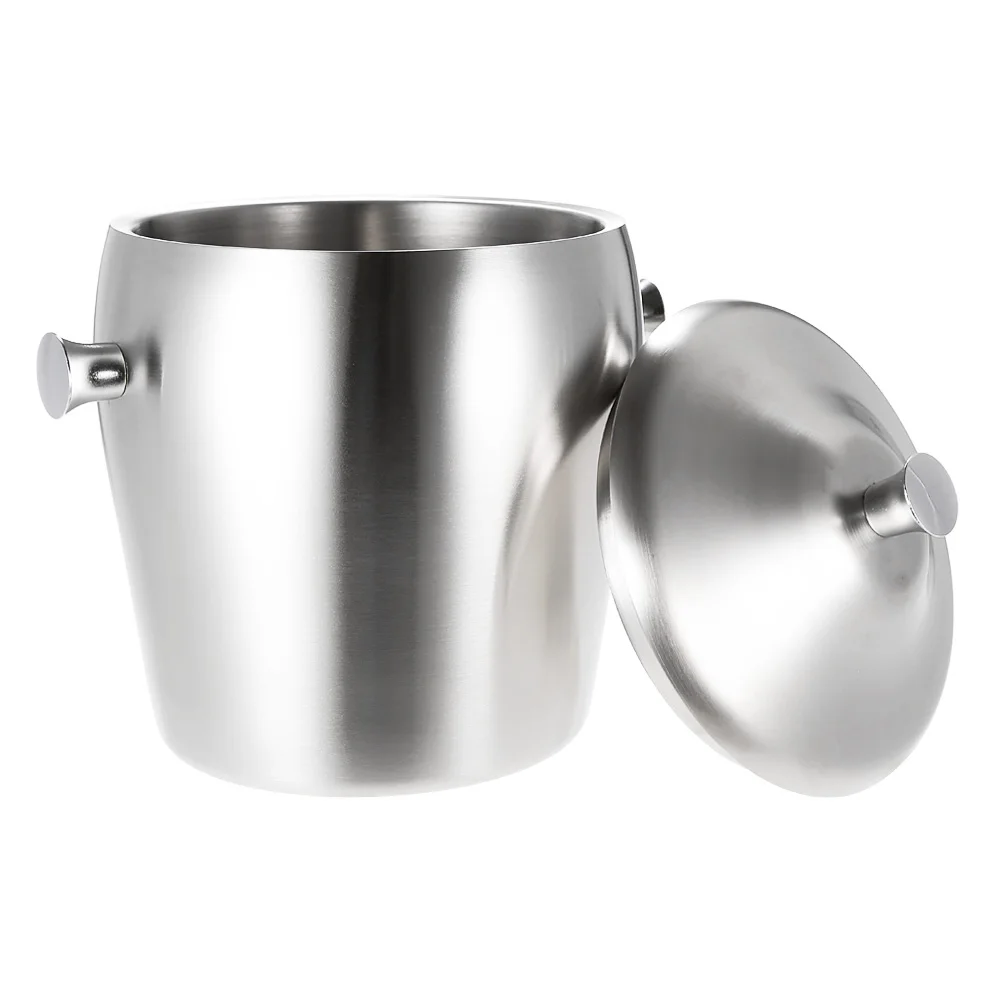 ^*Best Offers 2L Luxury Good Quality Double-walled Ice Bucket Practical Stainless Steel Ice Bucket with Lid Bar Supplies ^*Best Offers 2L Luxury Good Quality Double-walled Ice Bucket Practical Stainless Steel Ice Bucket with Lid Bar Supplies