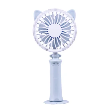 

Handheld Desktop Colorful Night Light Electric Fan Usb Charging Mini Portable Small Fan(Blue)