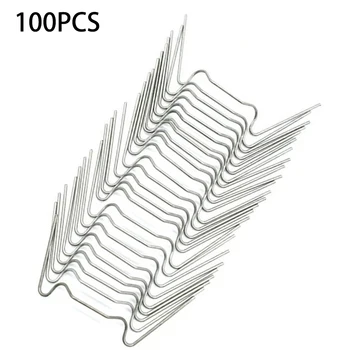 

100Pcs Stainless Steel Greenhouse Glass Pane Fixing Clips W Type Wire Clips Garden Agriculture Supplies Accessories