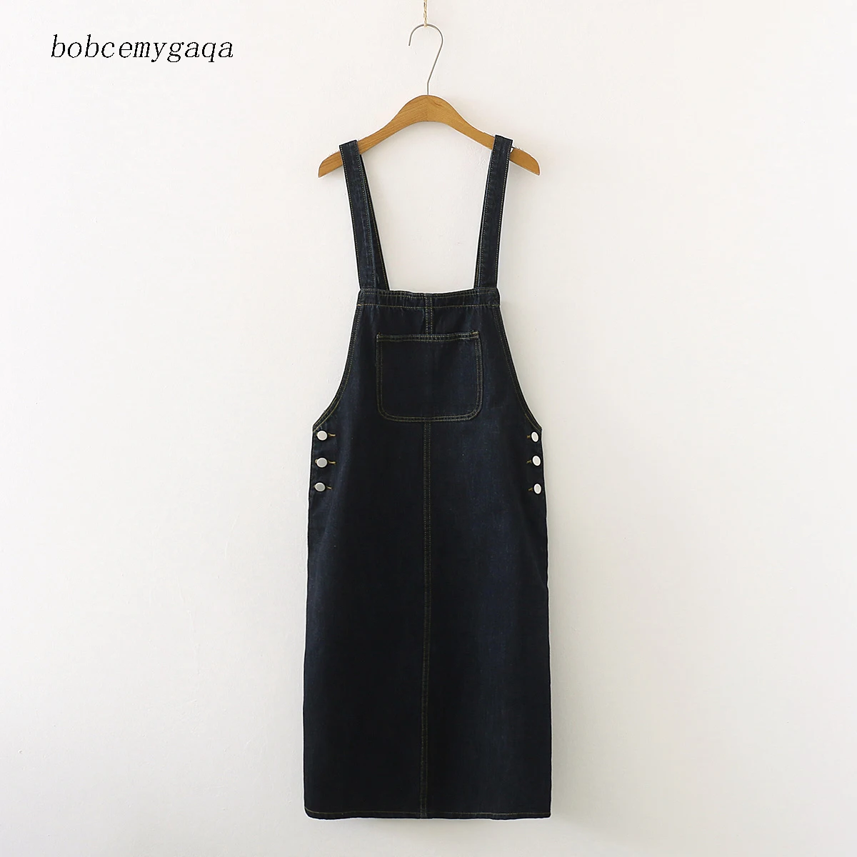 black denim dress overalls