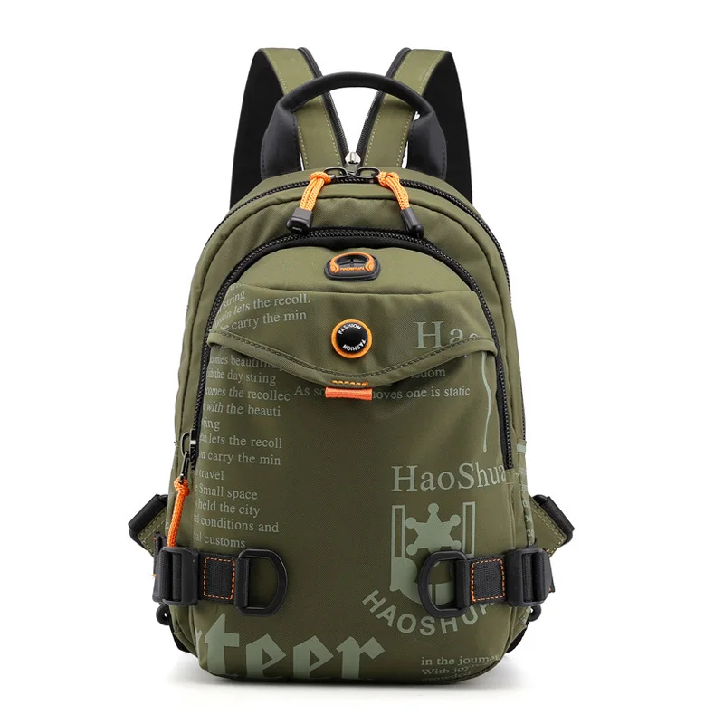Мужская нагрудная сумка новая водонепроницаемая нейлоновая сумка для путешествий, мужские школьные сумки для мальчиков-подростков, сумки через плечо - Цвет: ArmyGreen Chest Bag