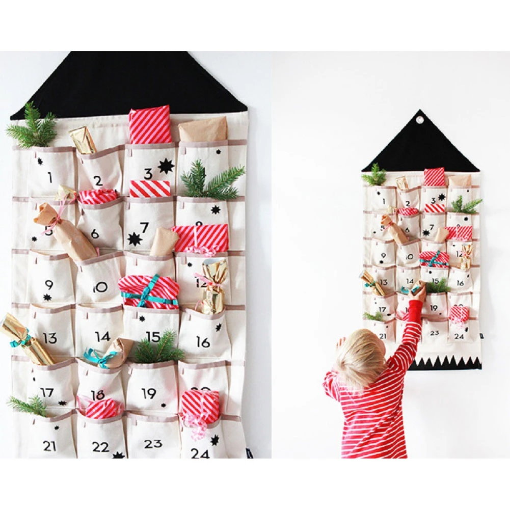 Fillable Advent Calendar, Christmas Advent Calendar 24 Pockets Empty