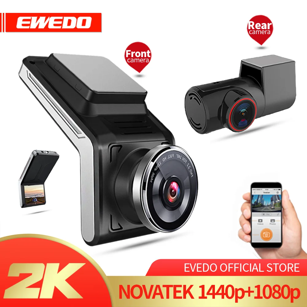 US $37.60 U2000 Sameuo dash cam front and rear WIFI 1080p view camera Lens CAR dvr 2k Video Recorder Auto Night Vision 24H Parking Monitor