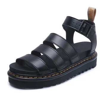 

New European and American Martin Sandals Blaire Fashion Casual Rome Sandals Leather Platform Lovers Sandals Tenis Shoes Women