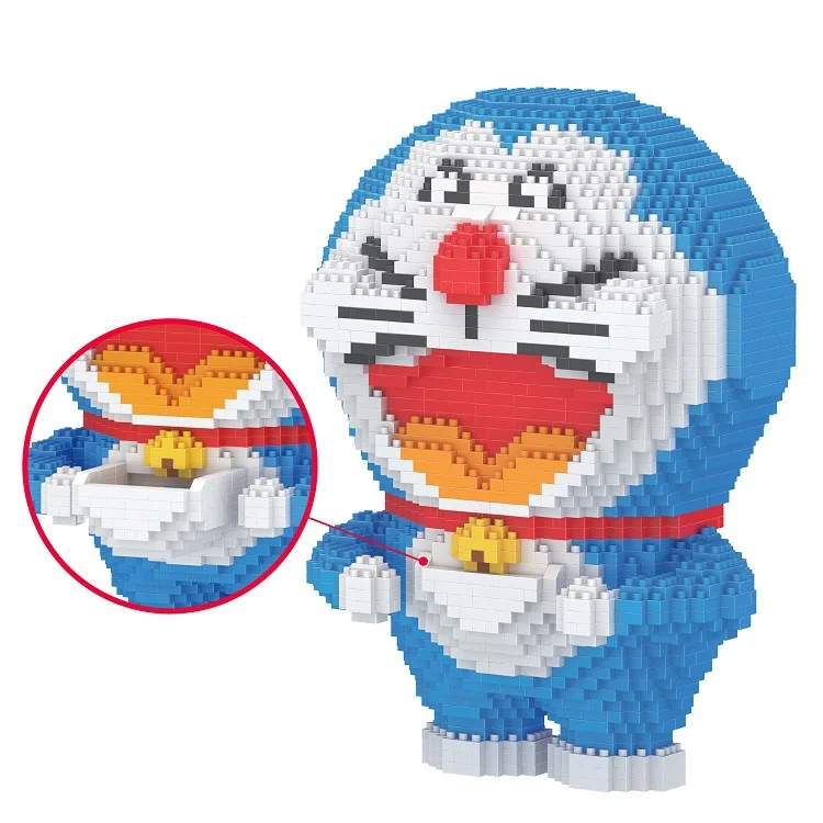 Classic japan robot cat cartoon image doraemon micro diamond building block Dorami model Glove box nanobricks toys for gifts - Цвет: doraemon