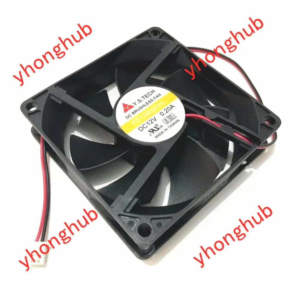 

Вентилятор охлаждения сервера Y.S TECH FD128020HL, 12 В постоянного тока, 0,20 А, 80x80x20 мм, 2 провода
