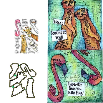 

Flamingo Alpaca Giraffe Clear Stamps And Cutting Dies For Scrapbooking Paper Craft Embossing Card Making Dies New2020