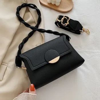 

Luxury Black Bags For Women 2021 Female Handbags Korean Version Chain Lovely Solid Colour Trend Wild Shoulder Handbags Ins
