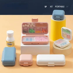 Caja de medicina multiusos portátil pequeña, caja divisoria de doble sellado, caja de medicina para el hogar, organizador de píldoras, estuche de almacenamiento