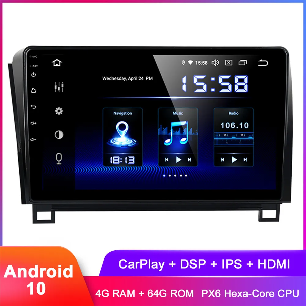 Dasaita 10 2 &quotIPS Android автомобильный стерео GPS для Tundra 2007 + Sequoia 2008 Carplay In Dash Авто Радио FM