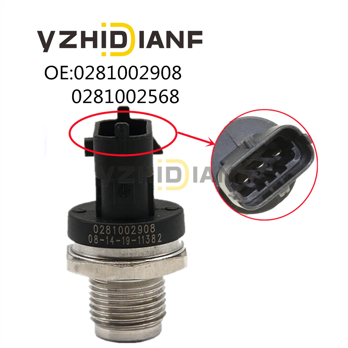

1x рельсовый датчик давления топлива 0281002908 55190763 31400-4A010 для Hyundai- H-1 2,5 CRDi KIA- SORENTO- I Alfa- Romeo- Mitsubishi-