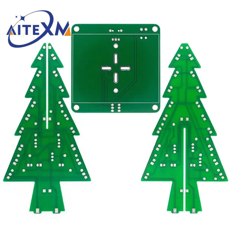 Three-Dimensional 3D Christmas Tree LED Light Kit Red/Green/Yellow LED Flash Circuit Kit Electronic Fun Suite led light kit
