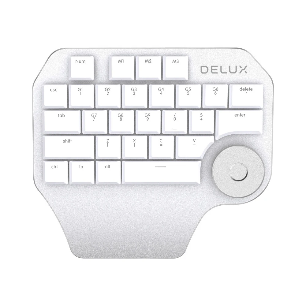 Delux T11 Designer Single One-Hand Ergonomic Keyboard Mouse Combo Gaming Keyboard Home Office Keypad with Knob For Laptop PC computer keyboard computer peripheral Keyboards