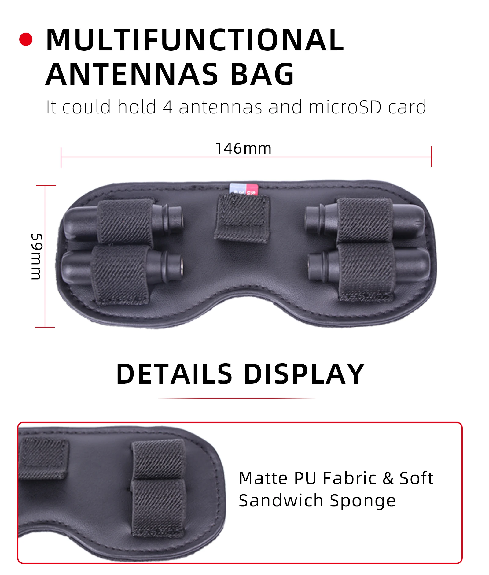 Description Picture 4 of itemProtective Cover for DJI FPV Goggles V2 Dustproof Sunshade Pad Antenna microSD Card Storage Holder for DJI FPV Combo Accessories