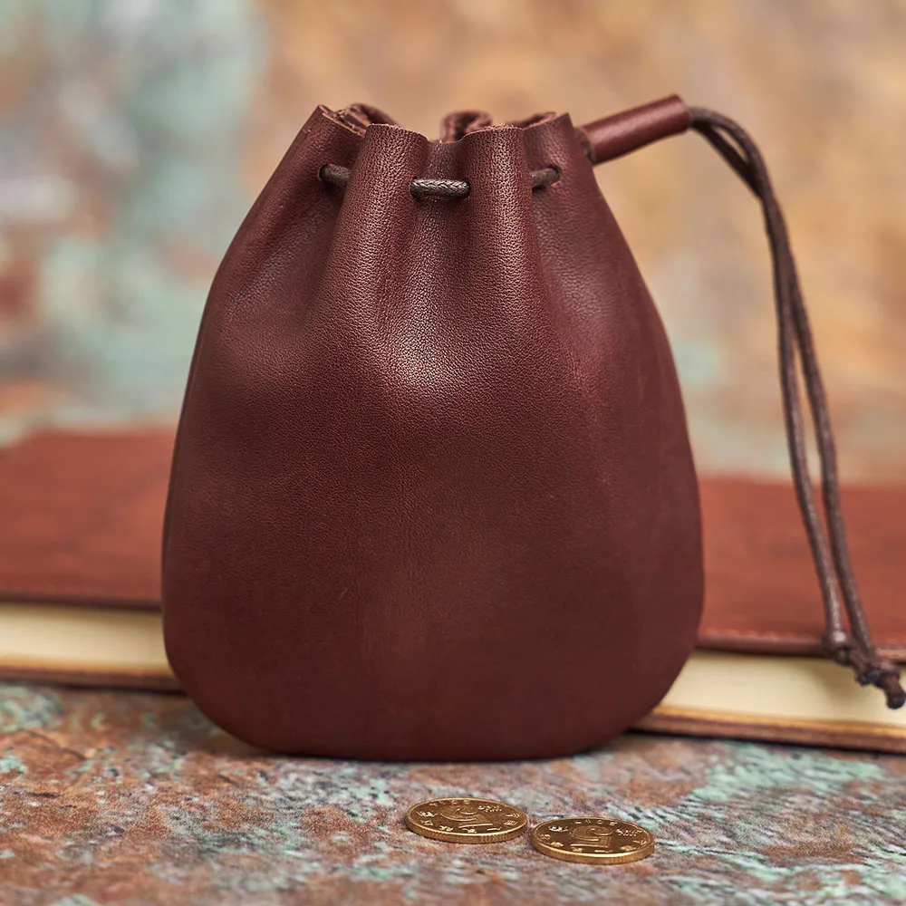 Coin Purse Genuine Leather Vintage Small for Men Women