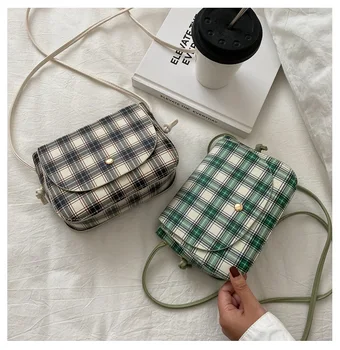 

Online Celebrity Explosion Fire Lattice Square Sling Bag 2020 New Style Summer Fashion Shoulder Bag Korean-style INS High Textur