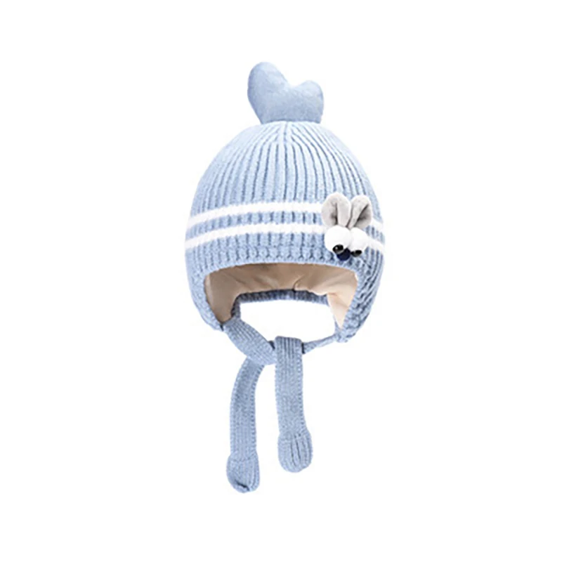 Light Blue Детская зимняя шапка с рисунком для мальчиков и девочек; теплые шапки для малышей; вязаная детская шапочка с рисунком; шапочка для малышей; Детские аксессуары - Цвет: Light Blue