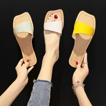 

Home leisure wild flip flop Spring/summer new women 2020 new outdoor beach slippers flat non-slip durable sandals lady peep toe