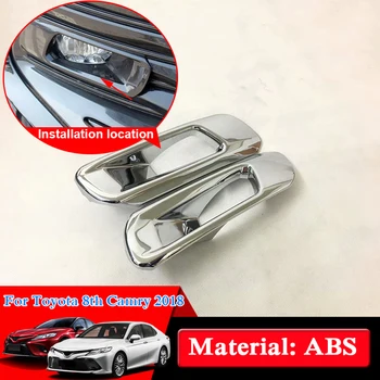 

QCBXYYXH Car Styling ABS Chrome Front Rear Fog Light Cover Trim Cover External Decoration Sequins For Toyota 8th Camry 2018 2019