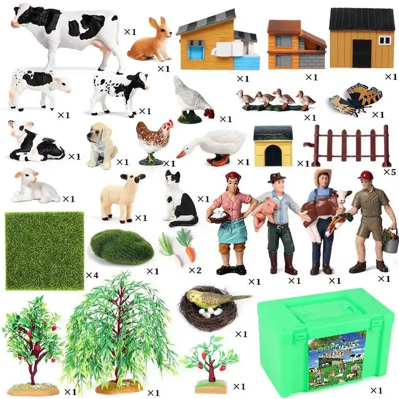 Realista modelo de aves animais fazenda brinquedo galinha pato ganso série galo pintos galinha figura brinquedos educativos para crianças