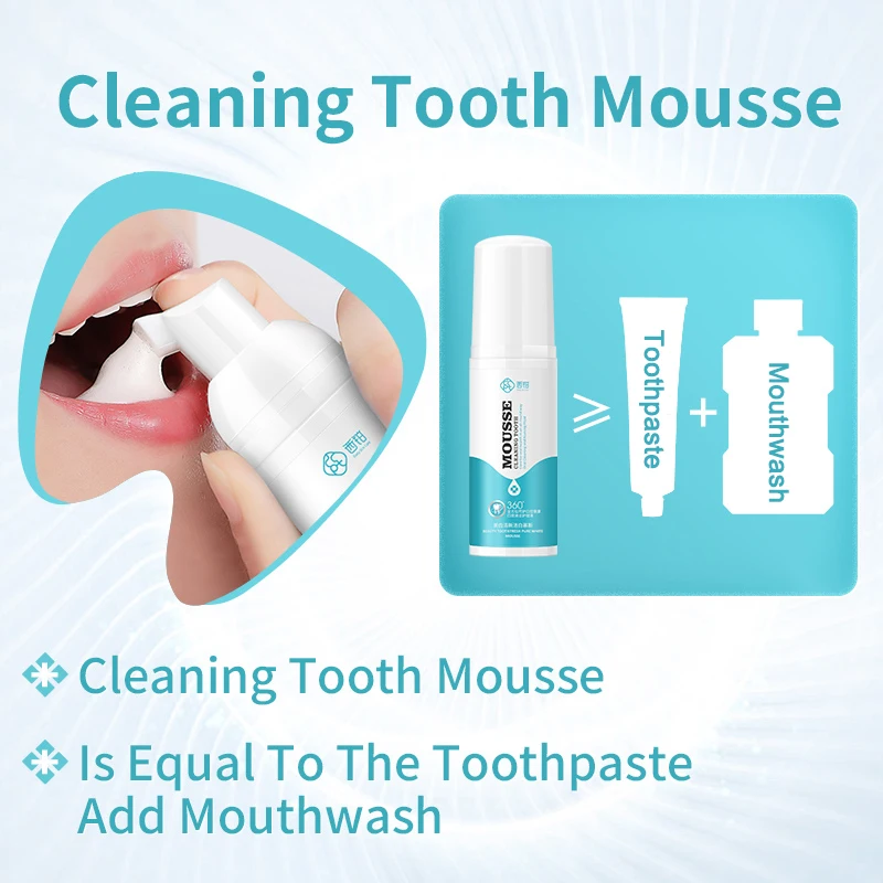1 Набор = 3 шт. свежая сияющая чистка зубов мусс отбеливающий удаление вмятин и дыма гигиена полости рта зубной пасты моющее средство для ухода за мышью