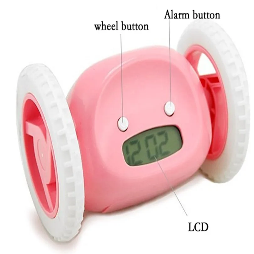 

Runaway Running On Wheels Digital LCD Alarm Clock Chase the Alarm HOT-Moving Runaway Running Digital LCD Alarm FSWOB