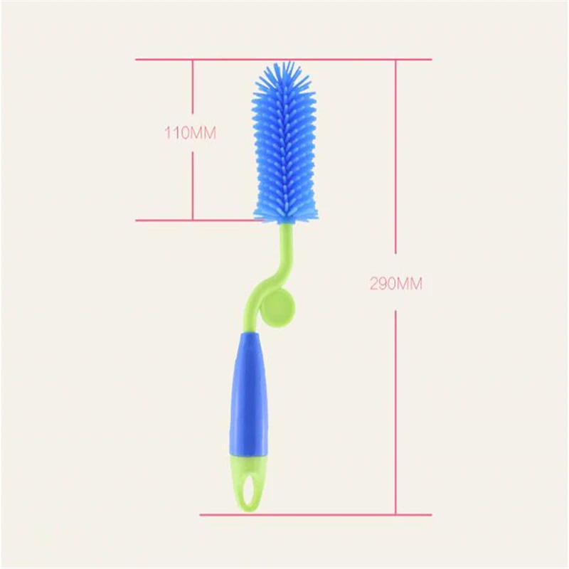 Щетка для детских бутылочек, вращающаяся на 360 градусов, силиконовая щетка для детского молока, щетка для бутылочки для кормления, щетка для чистки сосок, щетка для мытья