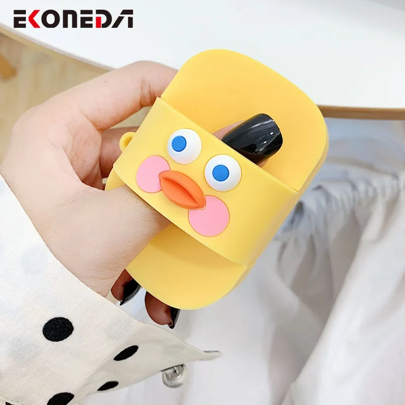 

EKONEDA Funny Duck Shoes Protective Cover For Airpods Case Silicone Cartoon Soft Case For Airpods