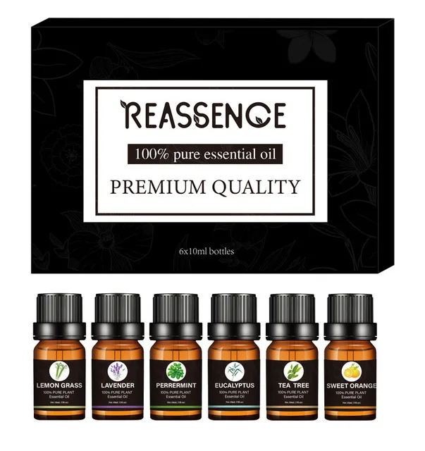 

10ml*6PCS Pure Aroma Essential Oils Set for Aromatherapy Diffuser Lavender Sweet Orange Oil Fresh Air For Humidifier Diffuser