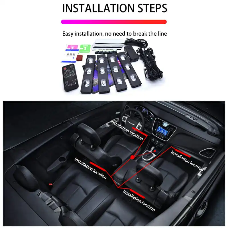 Автомобильные атмосферные огни внутри автомобиля светодиодные украшения лампы