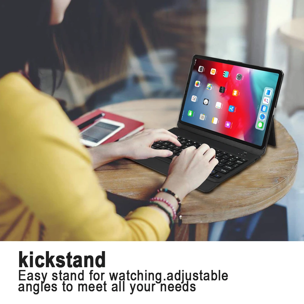 Для iPad Pro 11 дюймов ультратонкий съемный планшет американская Bluetooth клавиатура защитный чехол с кожаным кронштейном чехол