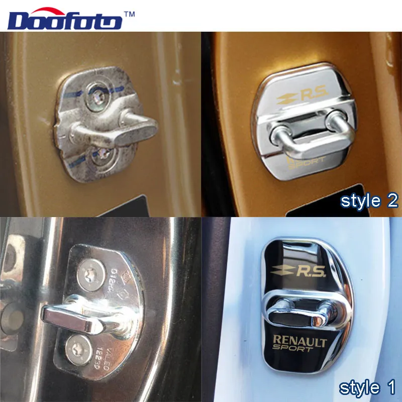 Doofoto 4x автомобильный Стайлинг крышка дверного замка для Renault Sport Duster Megane 2 3 Clio Fluence Logan Captur Laguna Scenic 2 аксессуары