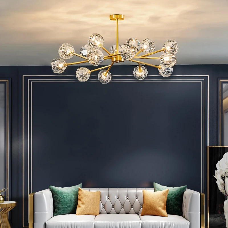 

Nordic All Copper Living Room Chandelier Simple Restaurant Chandelier Creative Personality Magic Bean Lamps Lighting Fixtures