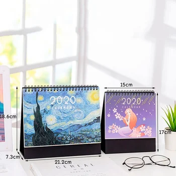 

2020 Cute Cartoon Mermaid Desktop Standing Paper Double Coil Calendar Memo Daily Schedule Table Planner Yearly Agenda Organizer