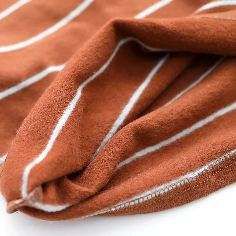 Children's Pyjamas Sets Autumn New Arrival Casual Striped Long Sleeve Pants Night Clothes Cotton Girls Boys Sleepwear Hot - Цвет: Chocolate