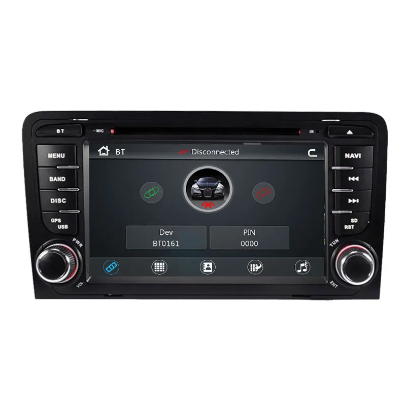 Sale 2 din AutoRadio Car DVD Player head unit For Audi A3 8P 2003-2012 S3 2006-2012 RS3 Sportback Multimedia GPS Navigation Stereo BT 2