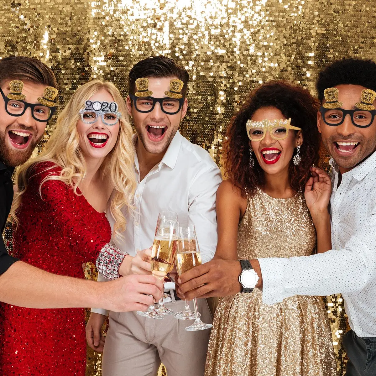 Amospun 9 шт. вечерние очки с новогодним праздником реквизиты для фотосессии праздничные вечерние аксессуары украшения