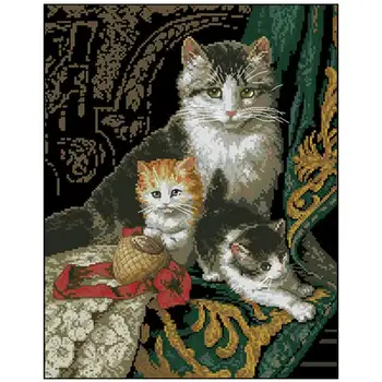 

Cats family animals patterns Counted Cross Stitch 11CT 14CT DIY Cross Stitch Kits Embroidery Needlework Sets home decor