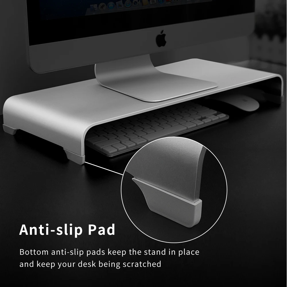  Aluminum Monitor Stand Computer Riser Universal Metal Desk Stand Base up to 27 inches Screens for P