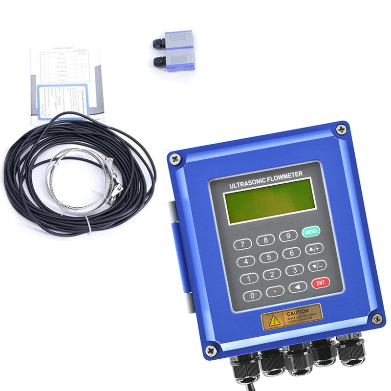 

TUF-2000B Ultrasonic Flow Meter DN50Mm-DN700mm Wall Mounted Type Ultrasonic Liquid Flowmeter IP67 Protection Transducer EU Plug