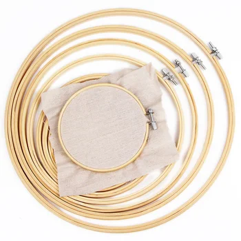 

7 Size Wooden Embroidery Frame Hoop Cross-Stitch Circle Adjustable DIY Embroidery Shed for Needlecraft Household Sewing Tools