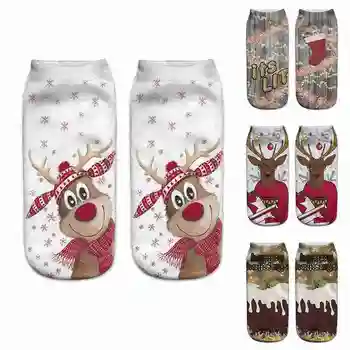 

Unisex Christmas Funny 3D Fashion Printed Casual Socks Cute Low Cut Ankle Socks christmas decor for home рождество navidad