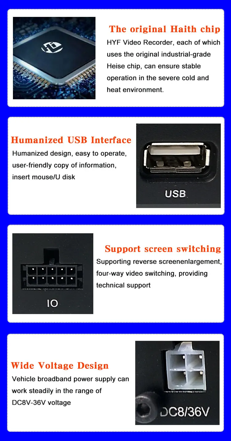 HYFMDVR 8CH 1080P sd-карта мобильный видеорегистратор для всех транспортных средств от оригинального производителя