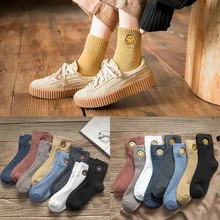 Носки с рисунком медведя; женские толстые теплые хлопковые Забавные милые носки в стиле Харадзюку; уличная одежда; модные повседневные зимние носки; Skarpetki