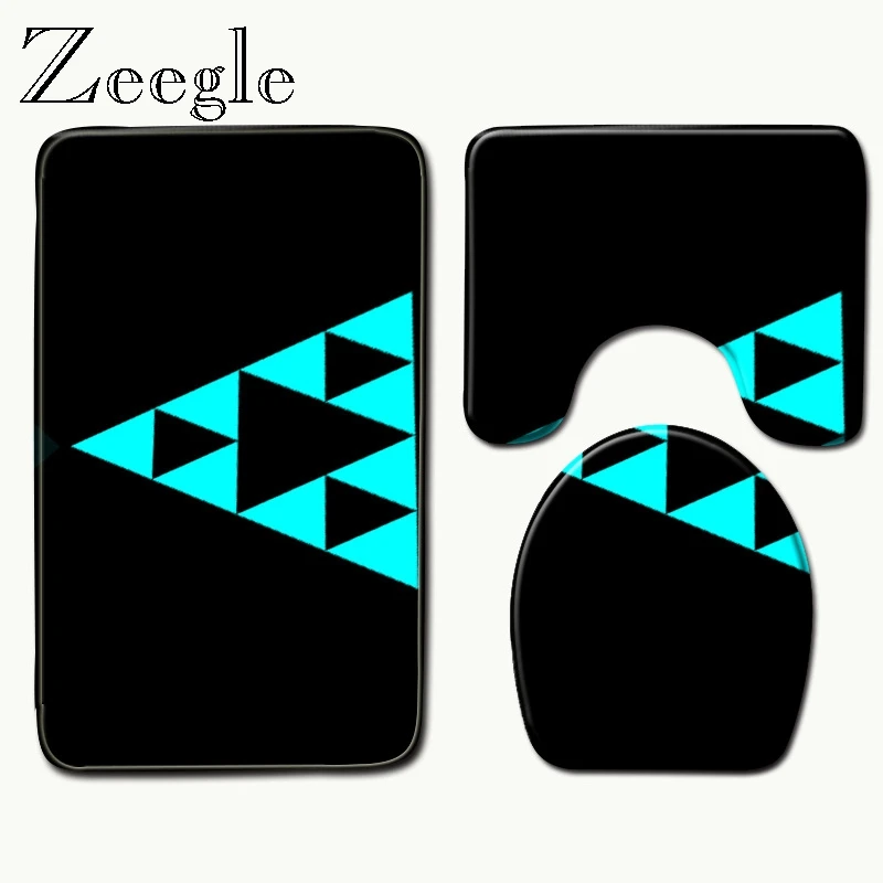 Zeegle 3D геометрический узор Коврик для душа микрофибра коврик для ванной комнаты Туалет ковер для душа нескользящий коврик для ванной комнаты
