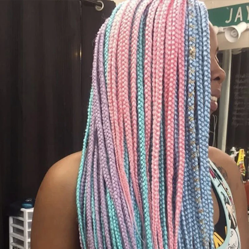 20 Color Crochet Hair Ombre Box Braids 24 Inch Zizi Braiding Hair Pre  Stretched Synthetic Hair Extension For Braids Women