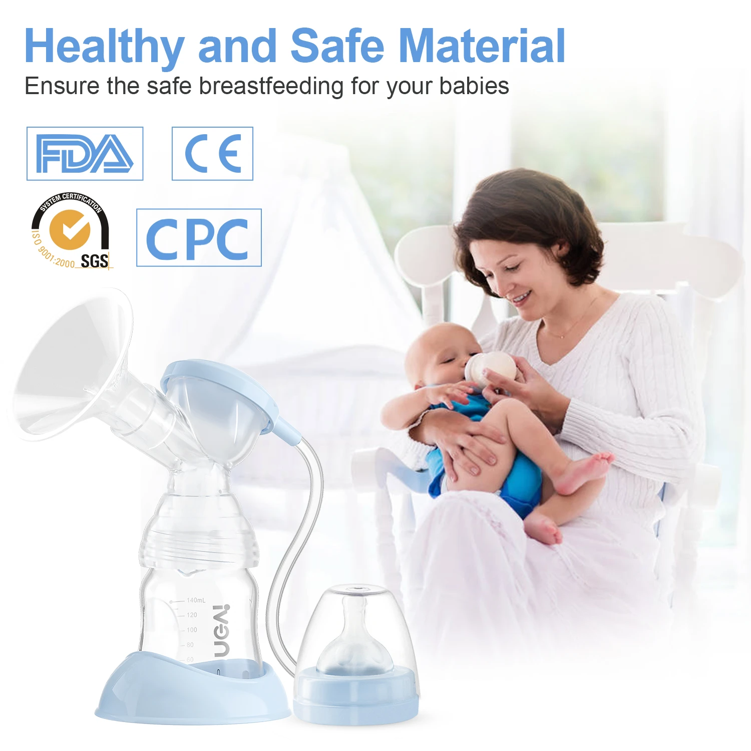 Electric breast pumps classic Electric Double Breast Pumps,Nursing Hospital Grade Breastfeeding Pump Strong Suction Power with Two Sizes Flange Choose motif duo double electric breast pump