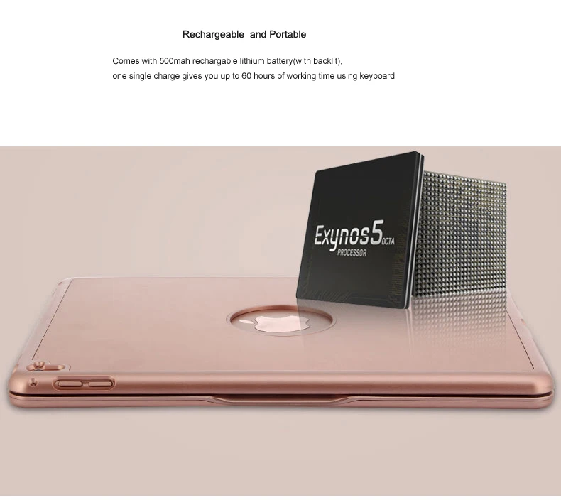 [Новинка] Алюминий 4,0 Bluetooth беспроводная клавиатура для iPad Pro 10,", металлический жесткий чехол+ Интеллектуальный переключатель вкл/выкл+ 7 цветов подсветка
