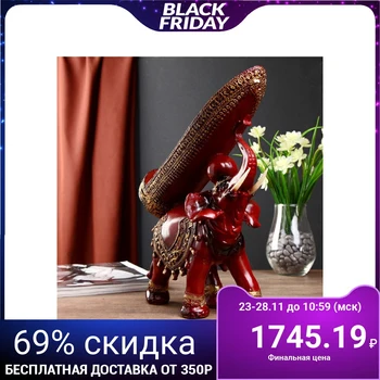 

Figurine-stand for a bottle "Elephant with a blanket with tassels"