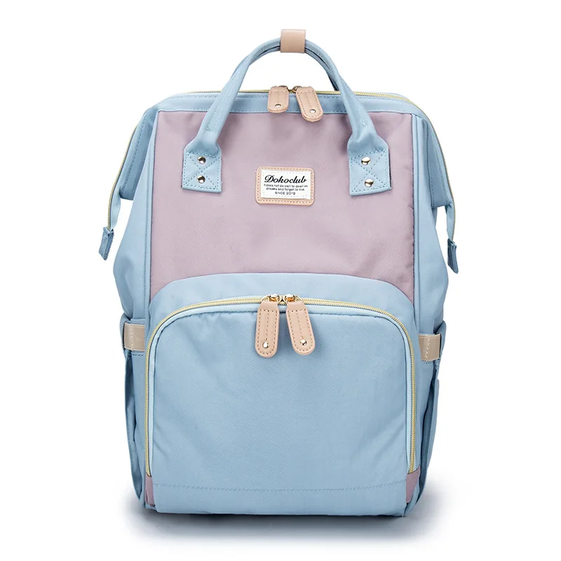 Sky blue Модная сумка для подгузников для мам, Большая вместительная сумка для подгузников, рюкзак для путешествий, сумка для кормления ребенка, рюкзак для беременных, водонепроницаемый, Bac - Цвет: Sky blue